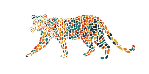 Big Wild Cat Art. Spotted Color for your design © Kudryashka