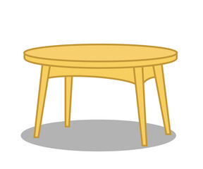 Wooden table on a white background. Symbol. Vector illustration.