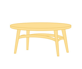 Wooden table on a white background. Symbol. Vector illustration.