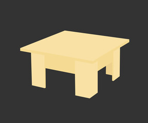 Coffee table on an isolated background. An object. Vector illustration.