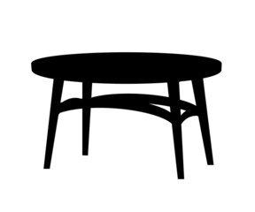 Dining table on a white background. Symbol. Vector illustration.