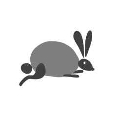 Funny Art Rabbit isolated on white for your design