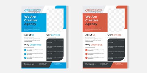 Creative digital marketing agency a4 flyer template