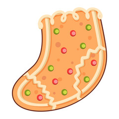 Cute merry christmas gingerbread. Vector stock illustration.