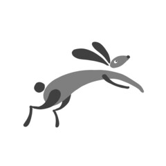 Funny Art Rabbit isolated on white for your design