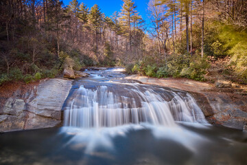 Turtleback Falls in Gorges State Park near Sapphire in North Carolina, USA