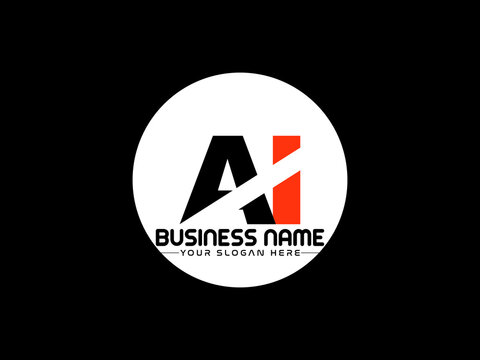 Logo Letter AI Vector Design, Monogram Ai Colorful Logo design