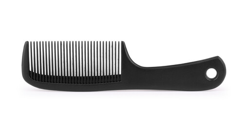 Black comb on a white background.