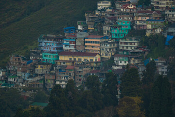 Obraz premium Darjeeling city in India In the morning the city view