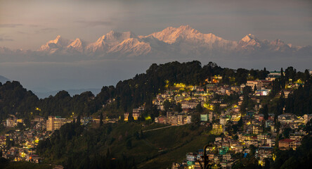 Darjeeling city in India In the morning the city view