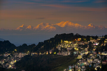 Darjeeling city in India In the morning the city view