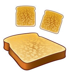 simple toast icons top and isometric views