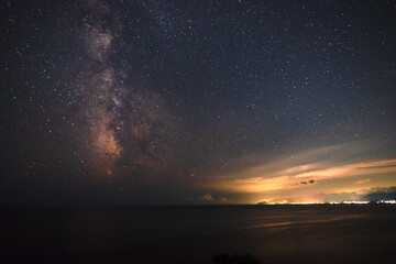 Fototapeta na wymiar The Milky Way in the starry sky over the sea