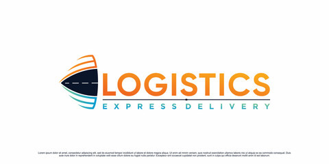 Logistics logo design template with unique concept Premium Vector