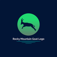 mountain goat logo design template silhouette for brand or company and other