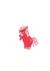 Cute pink unicorn, icon unicorn