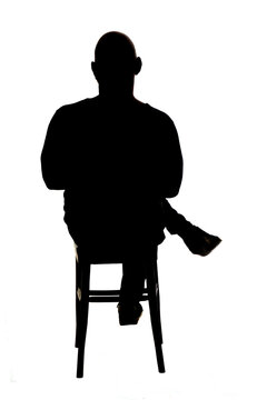 recommend clip art: rear view of silhouette of the man sitting on chair