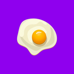 Fried Egg Illustration, Cartoon Colorful Egg.