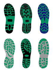 set prints of shoes vector