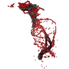 3D illustration of realistic blood splash
