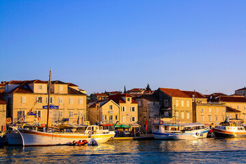 View of the town of coastal city in Croatia