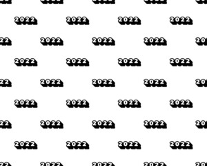 Seamless 2022 abstract pattern. Repetitive vector illustration of 2022 text on white background. EPS10.