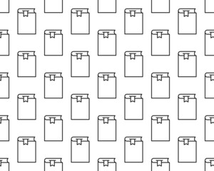 Black line book icon isolated seamless pattern on white background. Vector Illustration