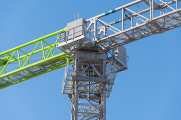 Fototapeta na wymiar construction crane at blue sky background