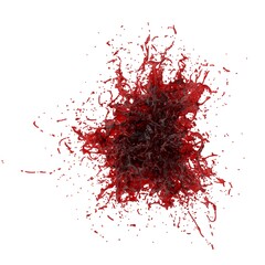 3D illustration of realistic blood splash
