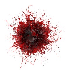 3D illustration of realistic blood splash
