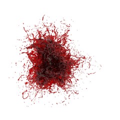 3D illustration of realistic blood splash
