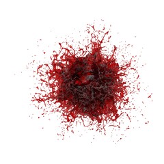3D illustration of realistic blood splash
