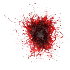 3D illustration of realistic blood splash
