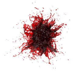 3D illustration of realistic blood splash
