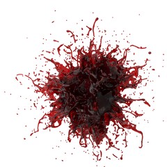 3D illustration of realistic blood splash
