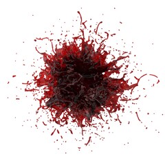 3D illustration of realistic blood splash
