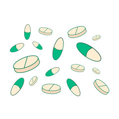 Vector pattern medical pills and capsules