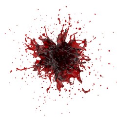 3D illustration of realistic blood splash
