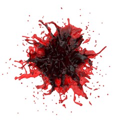 3D illustration of realistic blood splash
