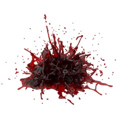 3D illustration of realistic blood splash
