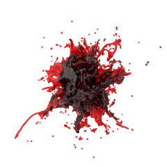 3D illustration of realistic blood splash
