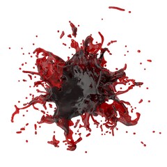 3D illustration of realistic blood splash
