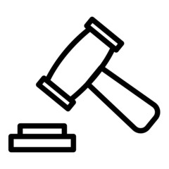 Judge gavel icon vector outline style