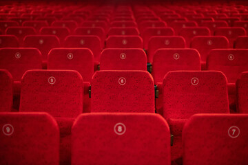 cinema theatre chairs hall chair - obrazy, fototapety, plakaty