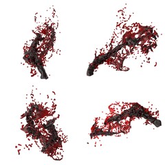 3D illustration of realistic blood splash

