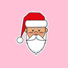 Vector image of Santa Claus head for your design. A sticker for posting on social networks or on printed products.