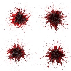 3D illustration of realistic blood splash
