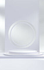 Creative drawing of 3D simulation scene product stand