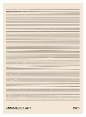 Minimal 20s geometric design poster with primitive shapes