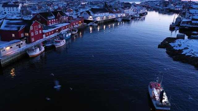 The fishing village Henningsv&aelig;r in Lofoten, Norway.
Photo: Marius Fiskum